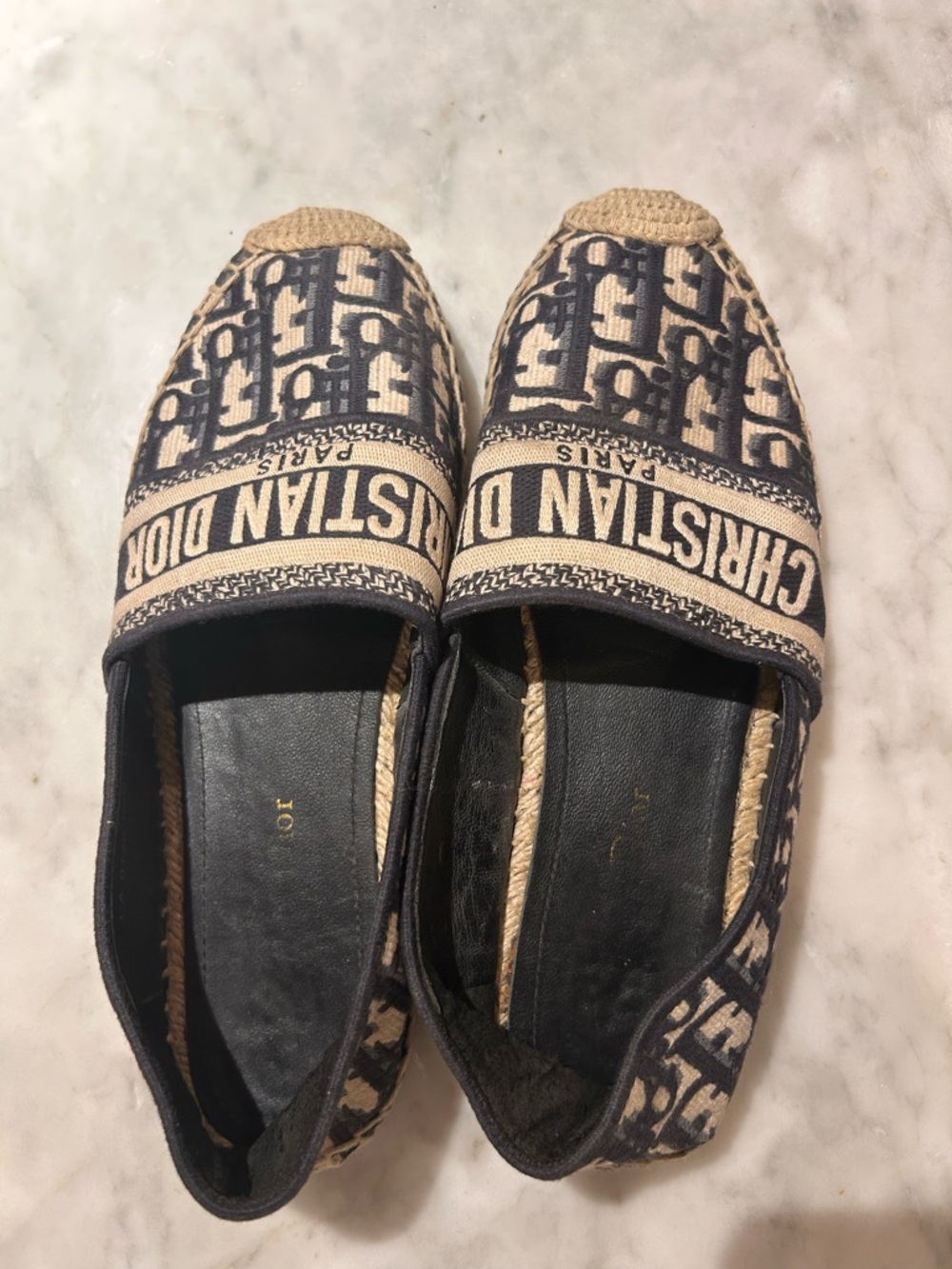 Dior Navy and Beige Canvas Espadrilles - Christian Dior